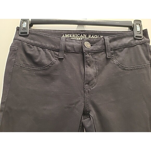 American Eagle Jeans Size 6 Womens Jegging Super Stretch Mid Rise Black Denim - Picture 3 of 7